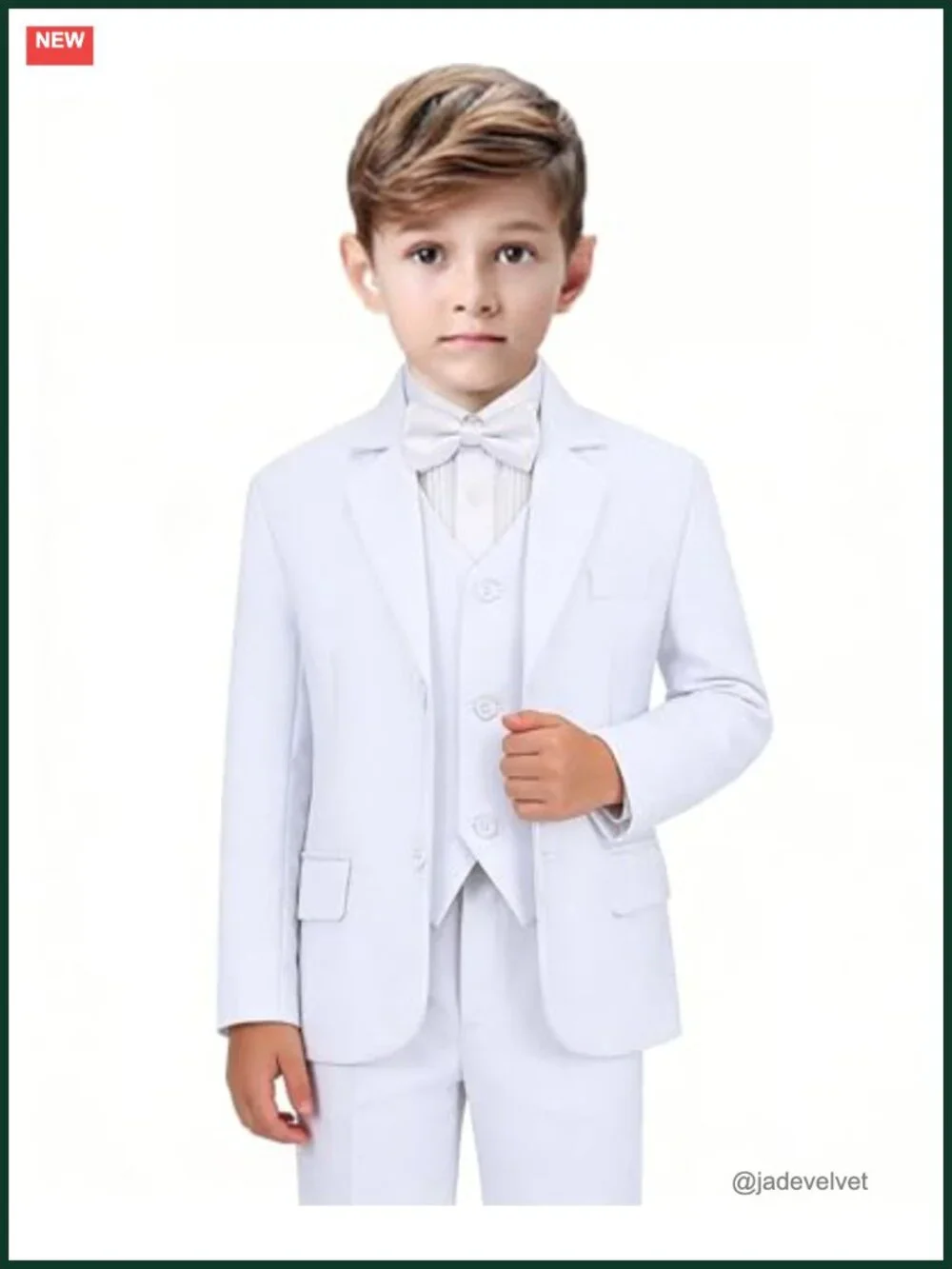 5-Piece Boys Formal Suit Tuxedo Wedding Ring Bearer Outfit